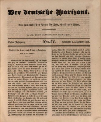 Der deutsche Horizont Freitag 2. Dezember 1831