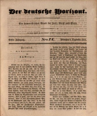 Der deutsche Horizont Donnerstag 8. Dezember 1831