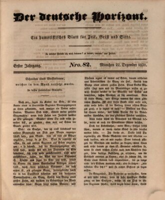 Der deutsche Horizont Donnerstag 22. Dezember 1831