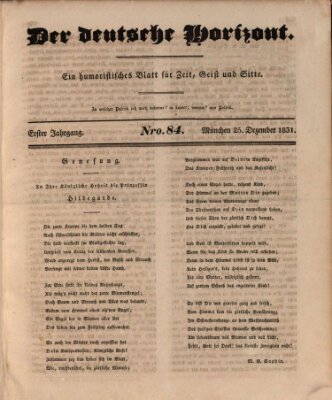 Der deutsche Horizont Sonntag 25. Dezember 1831