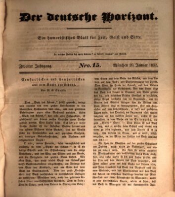 Der deutsche Horizont Donnerstag 26. Januar 1832