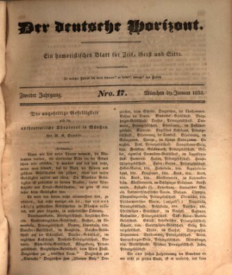 Der deutsche Horizont Sonntag 29. Januar 1832