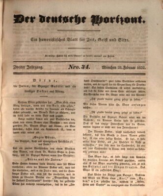 Der deutsche Horizont Dienstag 28. Februar 1832