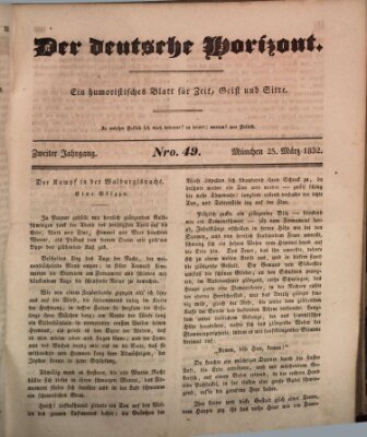 Der deutsche Horizont Sonntag 25. März 1832