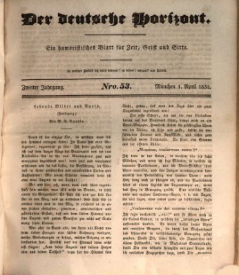 Der deutsche Horizont Sonntag 1. April 1832