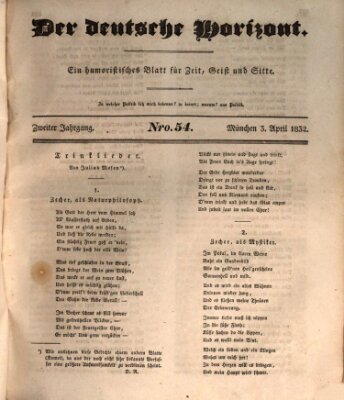 Der deutsche Horizont Dienstag 3. April 1832