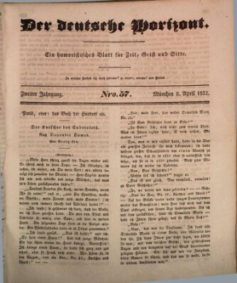 Der deutsche Horizont Sonntag 8. April 1832