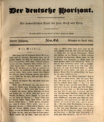 Der deutsche Horizont Freitag 20. April 1832