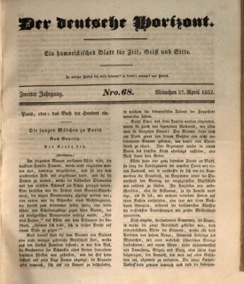 Der deutsche Horizont Freitag 27. April 1832