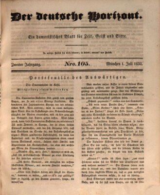 Der deutsche Horizont Sonntag 1. Juli 1832