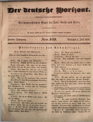 Der deutsche Horizont Sonntag 8. Juli 1832