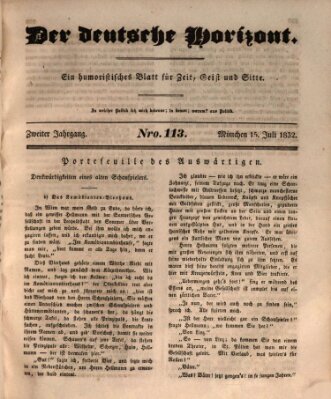 Der deutsche Horizont Sonntag 15. Juli 1832