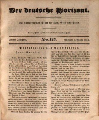 Der deutsche Horizont Sonntag 5. August 1832