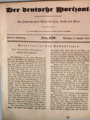 Der deutsche Horizont Sonntag 12. August 1832