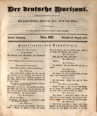 Der deutsche Horizont Sonntag 26. August 1832