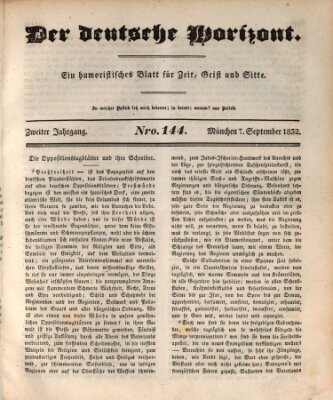 Der deutsche Horizont Freitag 7. September 1832