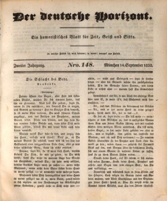 Der deutsche Horizont Freitag 14. September 1832