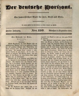 Der deutsche Horizont Dienstag 18. September 1832