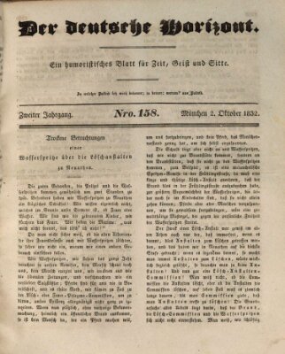 Der deutsche Horizont Dienstag 2. Oktober 1832