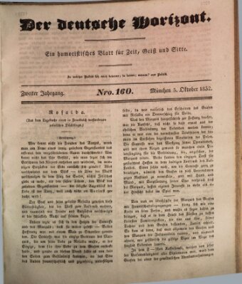 Der deutsche Horizont Freitag 5. Oktober 1832