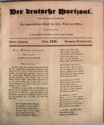 Der deutsche Horizont Freitag 9. November 1832