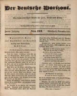 Der deutsche Horizont Donnerstag 29. November 1832