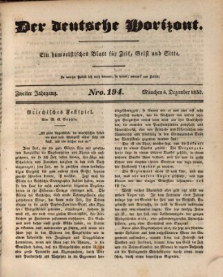 Der deutsche Horizont Dienstag 4. Dezember 1832