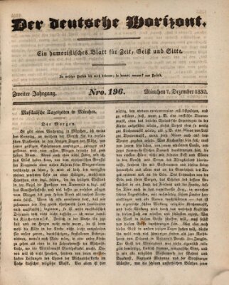 Der deutsche Horizont Freitag 7. Dezember 1832