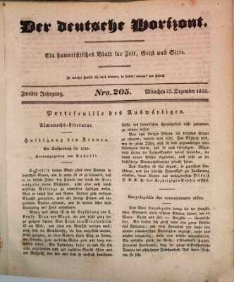 Der deutsche Horizont Sonntag 23. Dezember 1832