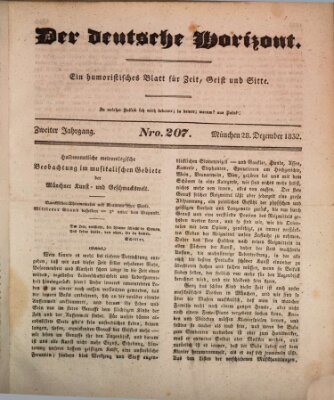 Der deutsche Horizont Freitag 28. Dezember 1832