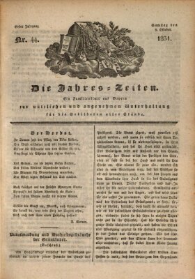 Die Jahreszeiten Samstag 8. Oktober 1831