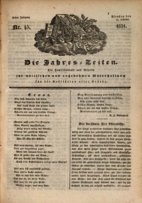 Die Jahreszeiten Dienstag 11. Oktober 1831