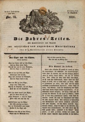 Die Jahreszeiten Dienstag 27. Dezember 1831