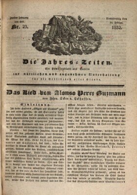 Die Jahreszeiten Donnerstag 23. Februar 1832