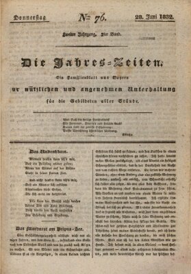 Die Jahreszeiten Donnerstag 28. Juni 1832