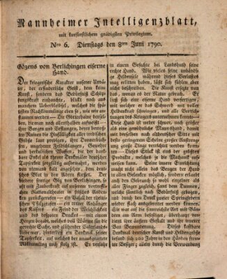 Mannheimer Intelligenzblatt Dienstag 8. Juni 1790