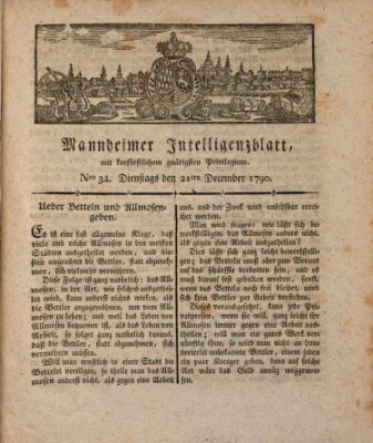 Mannheimer Intelligenzblatt Dienstag 21. Dezember 1790