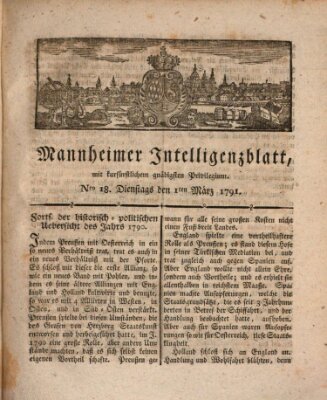 Mannheimer Intelligenzblatt Dienstag 1. März 1791