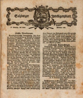 Salzburger Intelligenzblatt Montag 26. Januar 1784