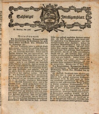 Salzburger Intelligenzblatt Montag 15. März 1784