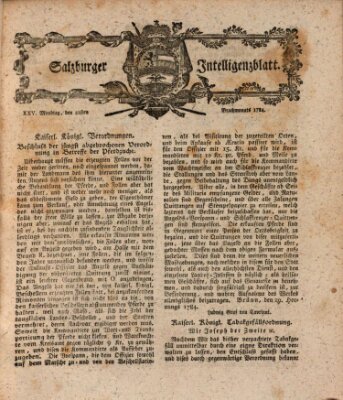 Salzburger Intelligenzblatt Montag 21. Juni 1784