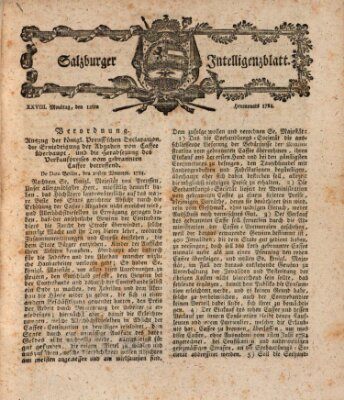 Salzburger Intelligenzblatt Montag 12. Juli 1784