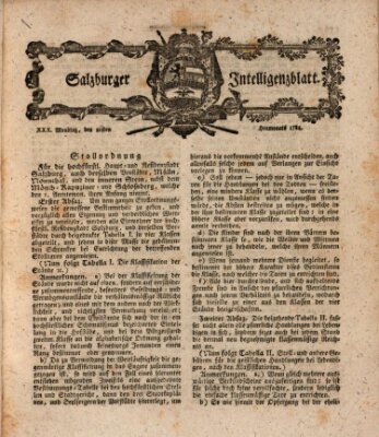 Salzburger Intelligenzblatt Montag 26. Juli 1784