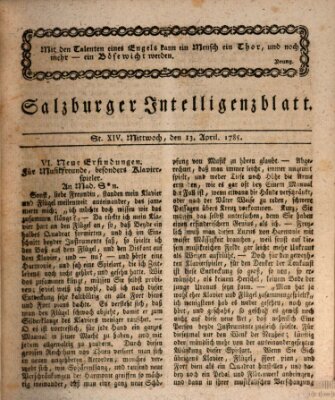 Salzburger Intelligenzblatt Mittwoch 13. April 1785