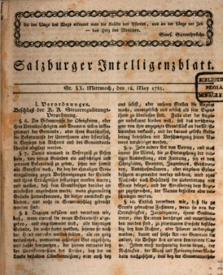 Salzburger Intelligenzblatt Mittwoch 18. Mai 1785