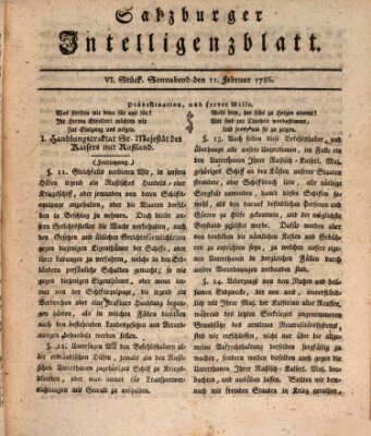 Salzburger Intelligenzblatt Samstag 11. Februar 1786