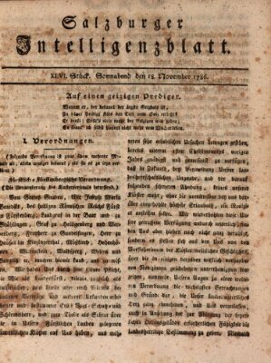 Salzburger Intelligenzblatt Samstag 18. November 1786