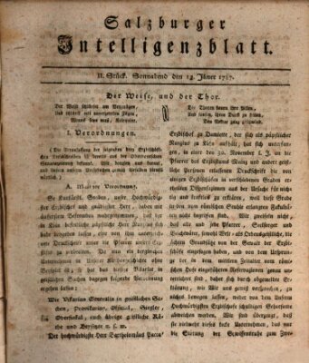 Salzburger Intelligenzblatt Samstag 13. Januar 1787