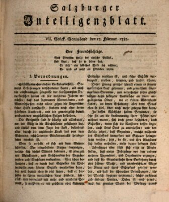 Salzburger Intelligenzblatt Samstag 17. Februar 1787