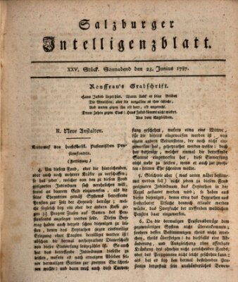 Salzburger Intelligenzblatt Samstag 23. Juni 1787